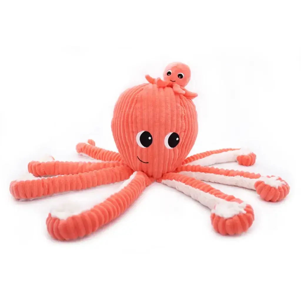 Peluche pieuvre Filou maman et son bébé corail | Les déglingos