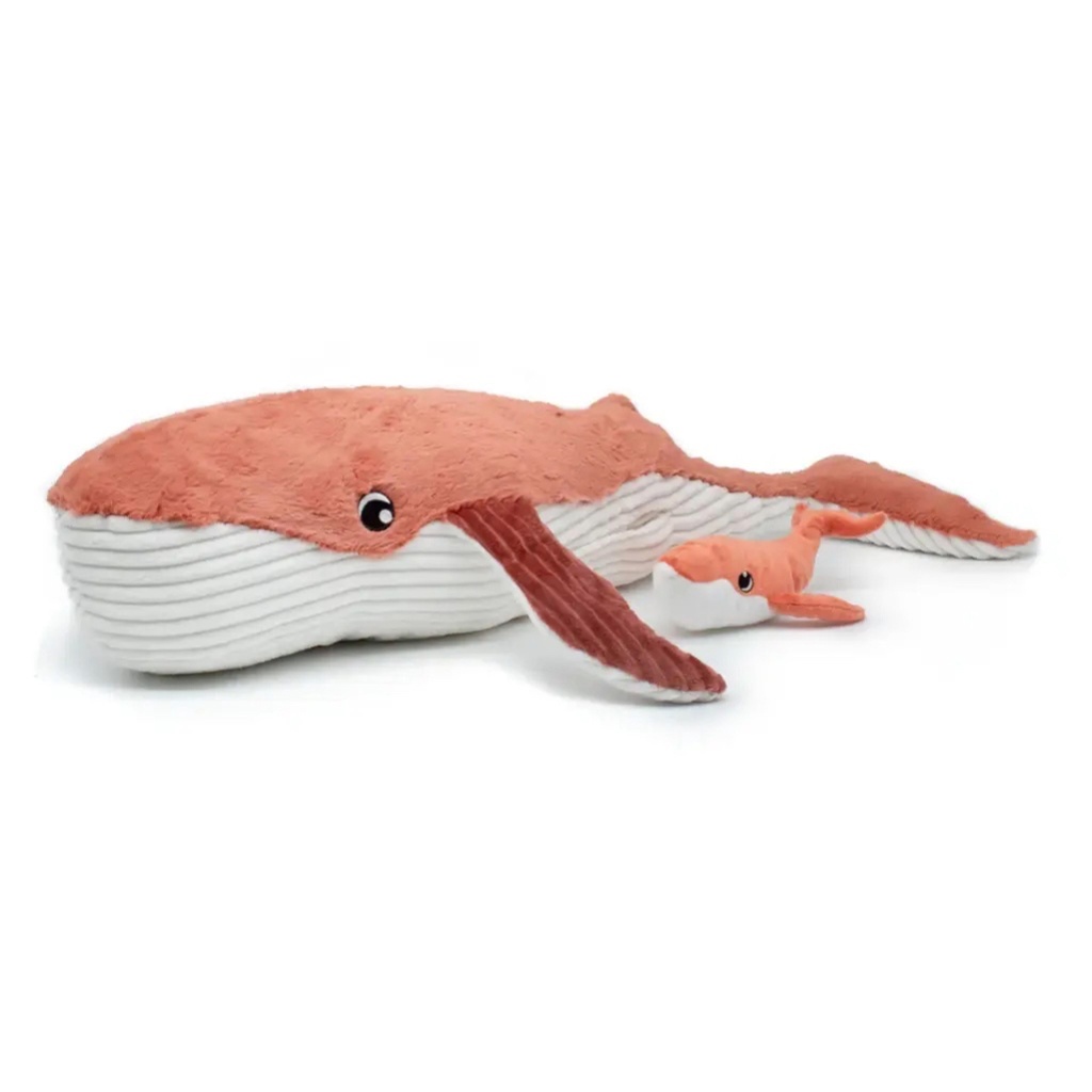 Peluche baleine Gravillou maman et son bébé terracotta | Les déglingos
