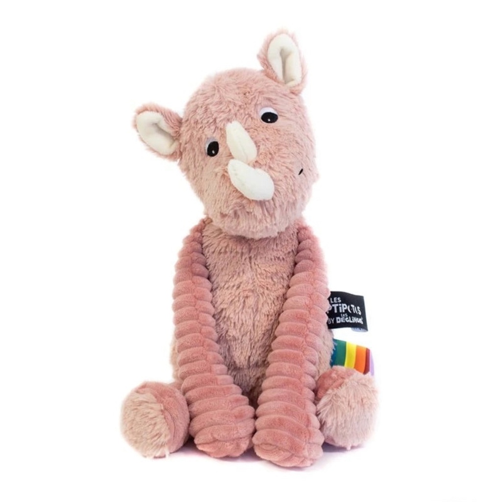 Peluche rhinocéros Grobisou rose | Les déglingos