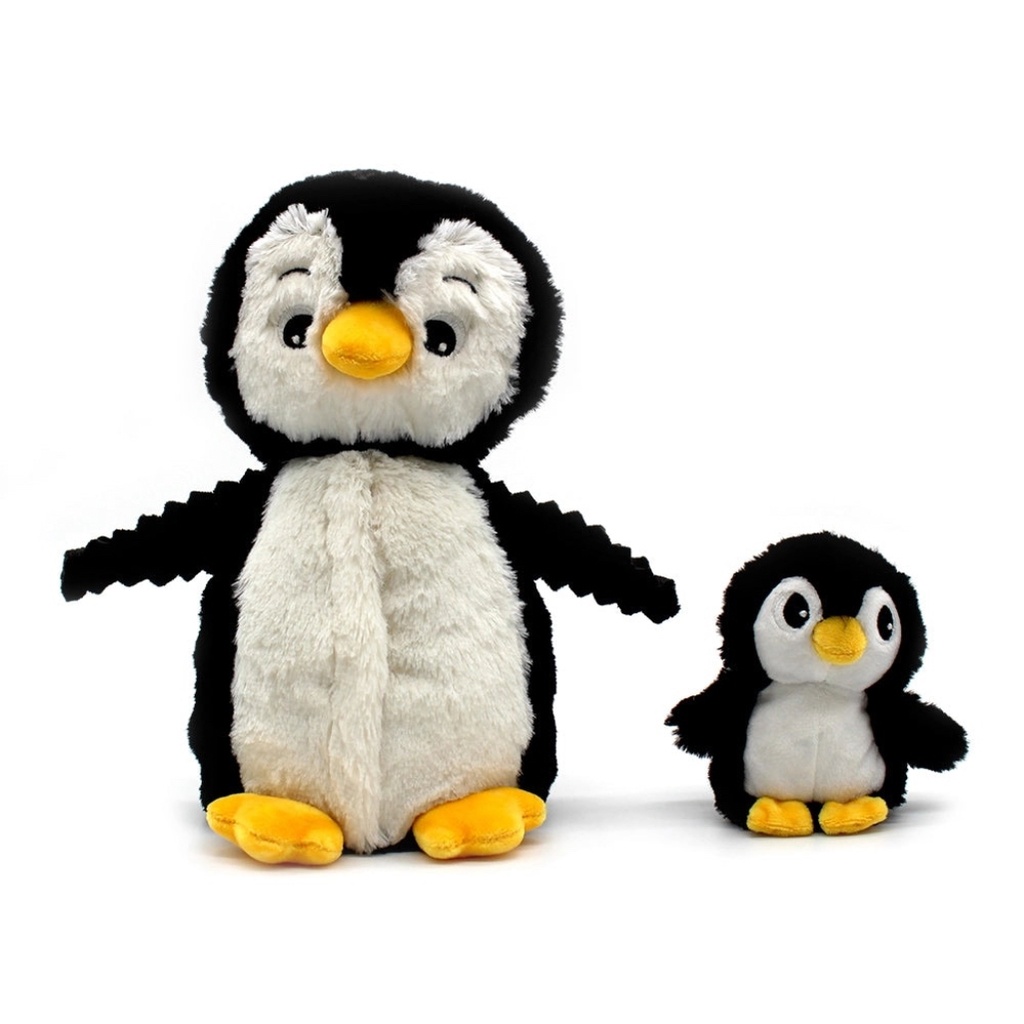 Peluche pingouin Iglou maman et son bébé noir | Les déglingos