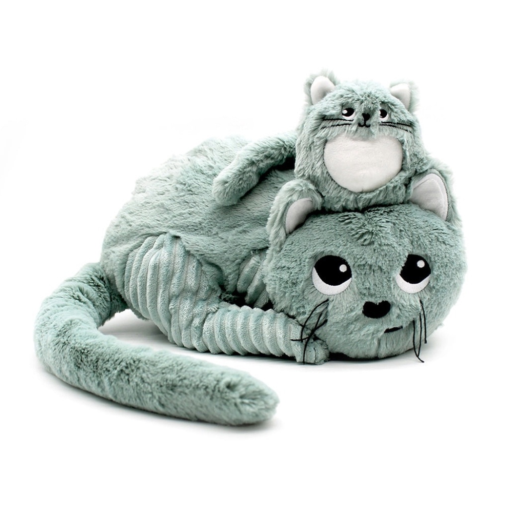 Peluche chat Miaou maman et son bébé menthe | Les déglingos
