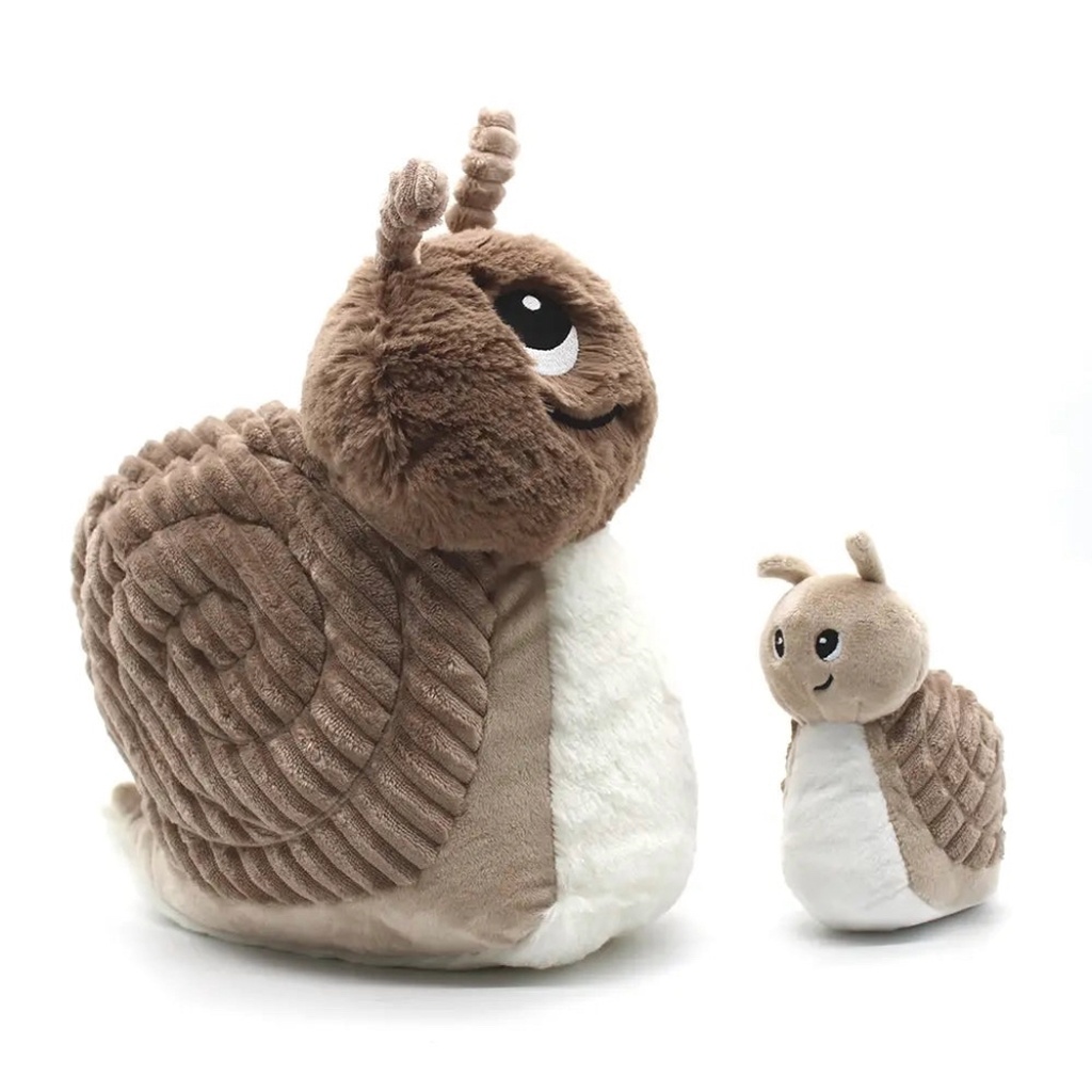 Peluche escargot Speedou maman et son bébé beige | Les déglingos