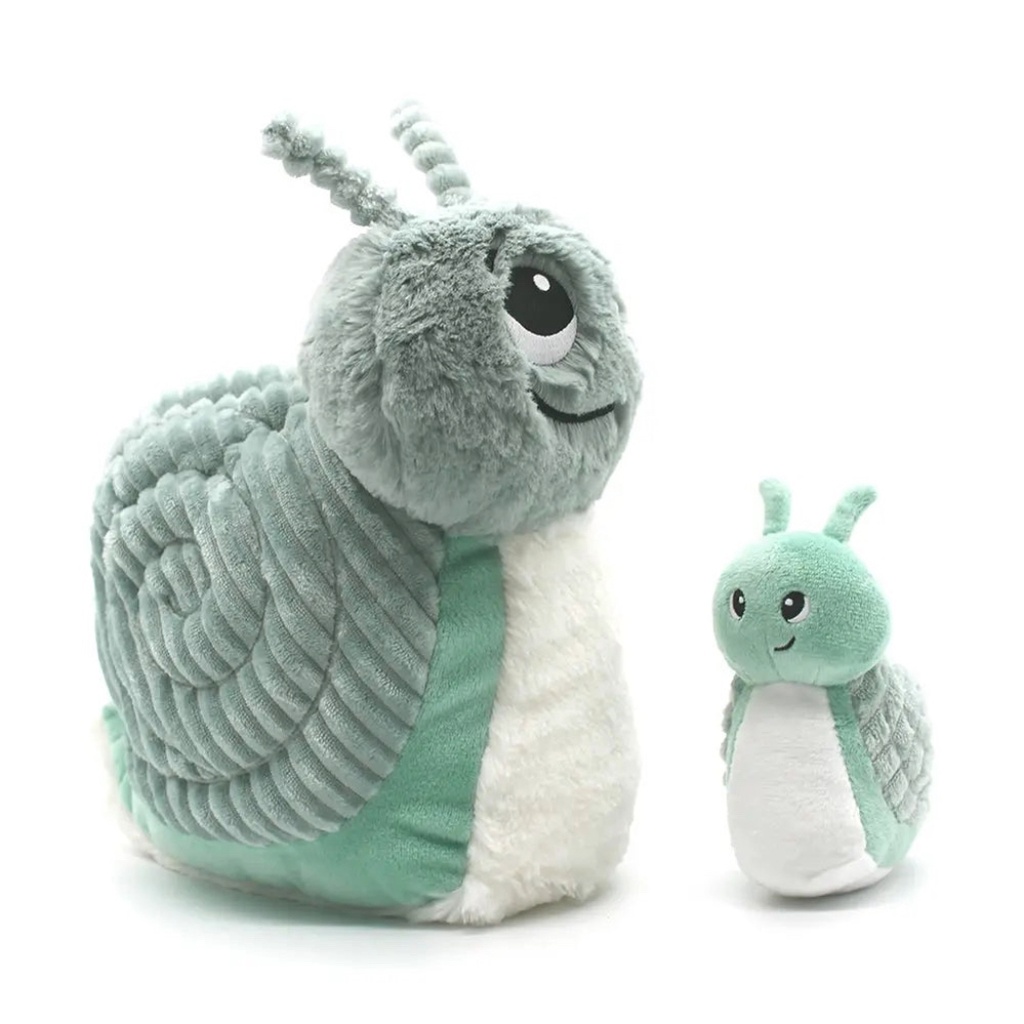 Peluche escargot Speedou maman et son bébé menthe | Les déglingos