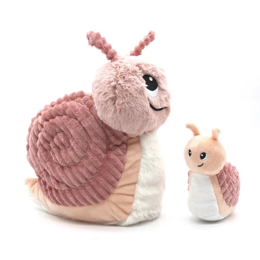 Peluche escargot Speedou maman et son bébé rose | Les déglingos