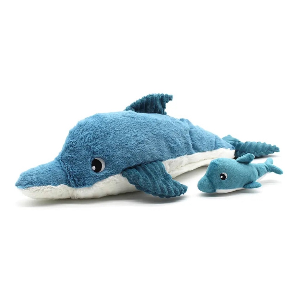 Peluche dauphin Tofou maman et son bébé bleu | Les déglingos