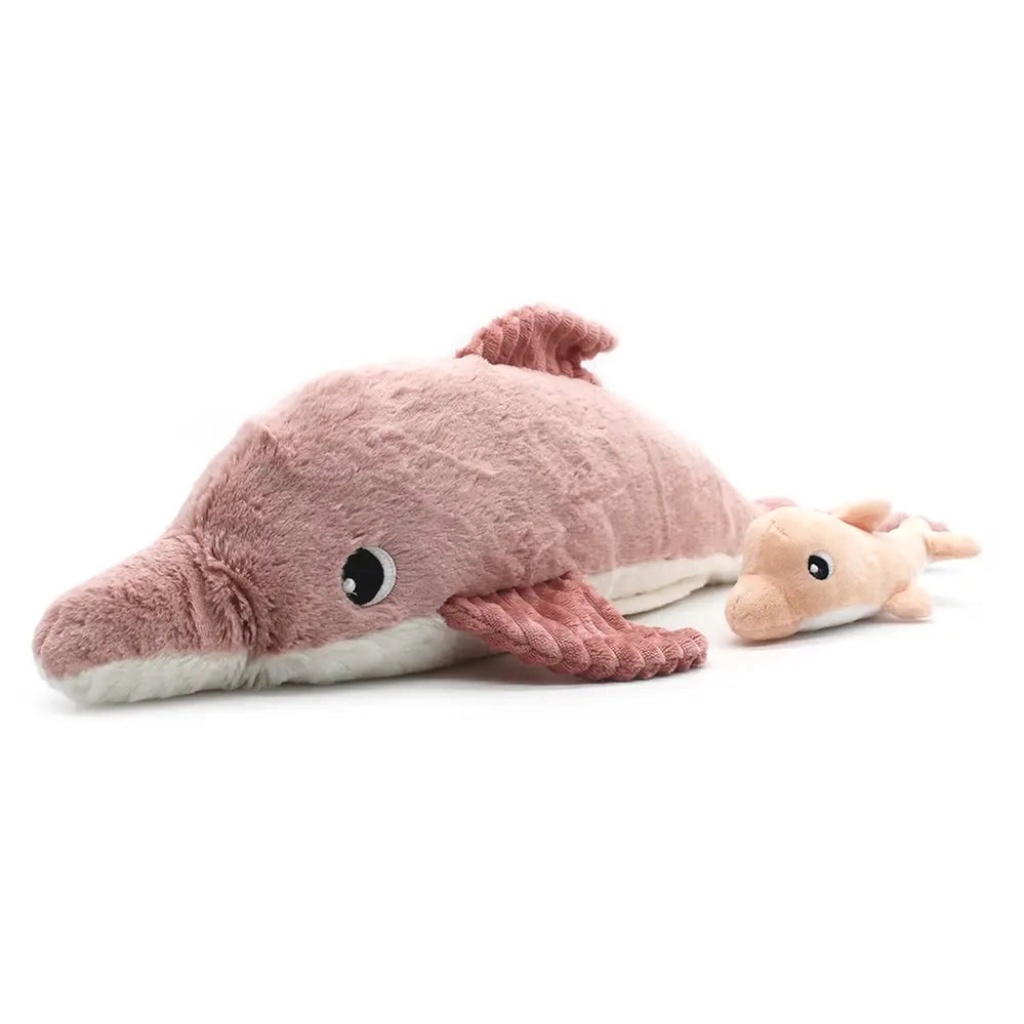 Peluche dauphin Tofou maman et son bébé rose | Les déglingos