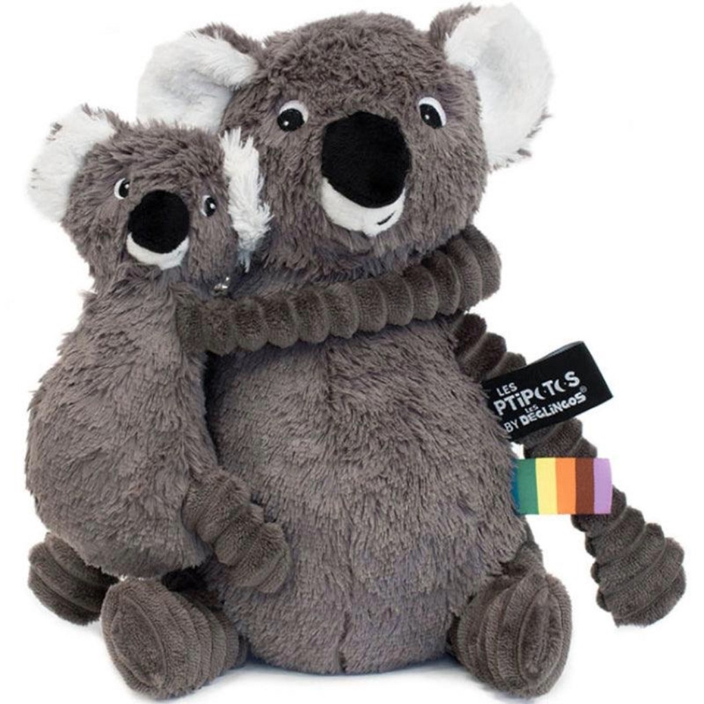 Peluche koala Trankilou maman et son bébé gris | Les déglingos