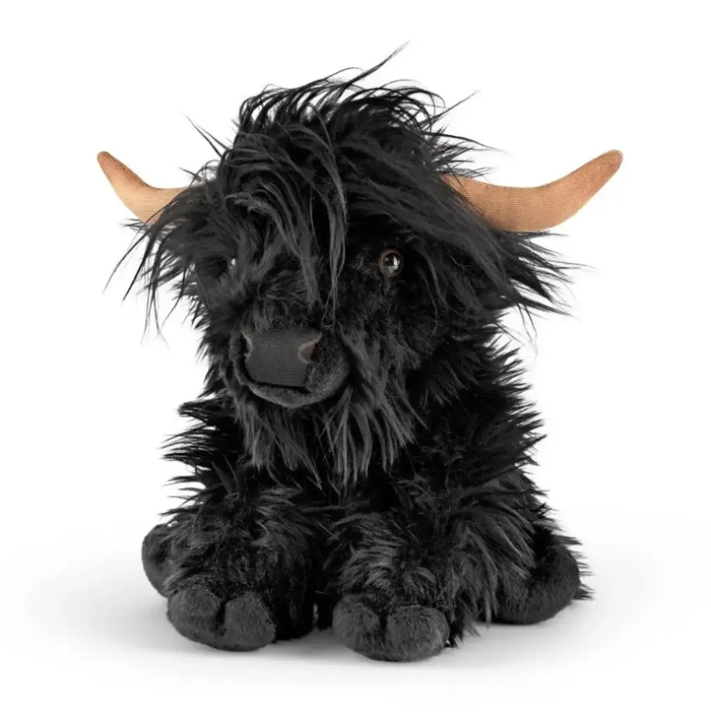 Peluche Vache Highland noire sonore | Living Nature