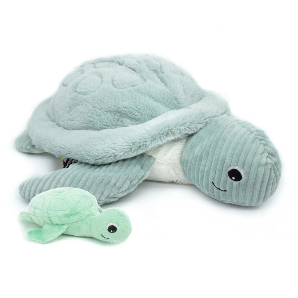 Peluche tortue géante Sauvenou maman et son bébé menthe | Les déglingos