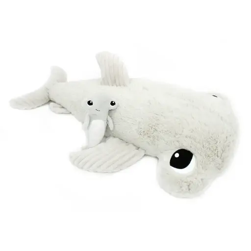 [75500] Peluche requin marteau Clou maman et son bébé gris | Les déglingos