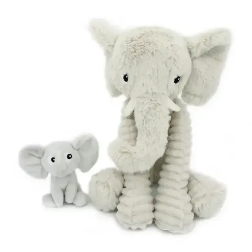 [72804] Peluche éléphant Dimoitou maman et son bébé gris | Les déglingos