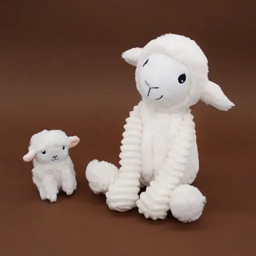 [76060] Peluche mouton Olou maman et son bébé blanc | Les déglingos