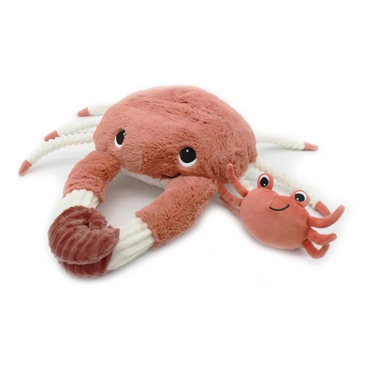 [74600] Peluche crabe Cassecou maman et son bébé terracotta | Les déglingos