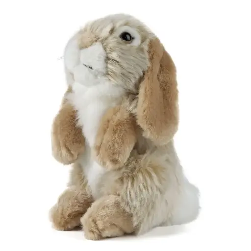 [AN345B] Peluche Lapin brun assis | Living Nature