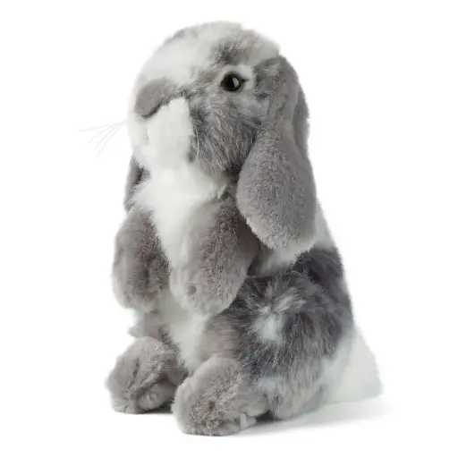 [AN345G] Peluche Lapin gris assis | Living Nature