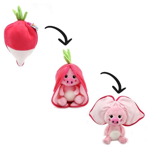 [80109] Peluche Piglet le cochon/radis | Les déglingos