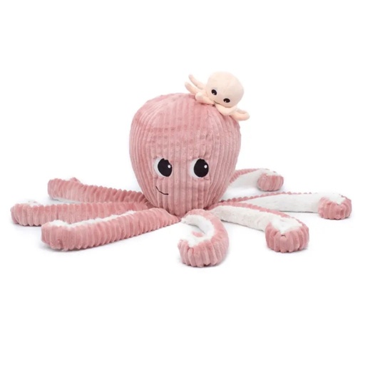 [74101] Peluche pieuvre Filou maman et son bébé rose | Les déglingos