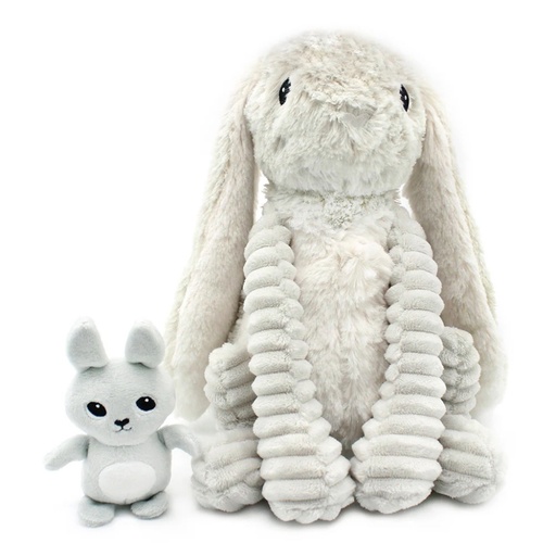 [74003] Peluche lapin Toudou maman et son bébé gris | Les déglingos