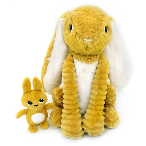 [74005] Peluche lapin Toudou maman et son bébé jaune | Les déglingos