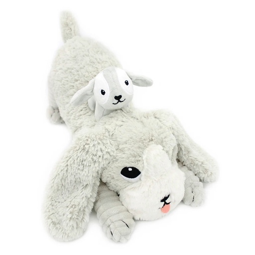 [75700] Peluche chien Toutou maman et son bébé gris | Les déglingos